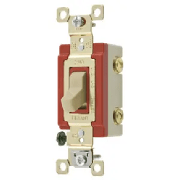 [HUB-4902I] Interruptor de Palanca 20 A 120-277 V CA/  Grado Industrial/ Color Marfil. | HUB-4902I