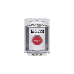 [SS2382EV-ES] Botón de Evacuación, Cubierta de Policarbonato Súper Resistente de Superficie con Espaciador, Restablecimiento con Llave, Con Bocina de Advertencia | SS2382EV-ES