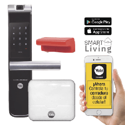 [MX81861] Kit Cerradura con manija YMF40A y HUB, Apertura por,  Código, Biometría y apertura por SMARTPHONE, Para puertas de 35 a 90 mm de espesor | MX81861