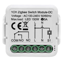 [TYSH1CH] ZigBee Modulo switch relevador salida de Contacto Seco /  100-240V / 5A / 150W LED | TYSH1CH