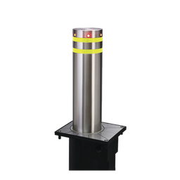 [XB-220] Bolardo neumático de acero inoxidable / 220 mm de diámetro / 750 mm de altura / acabado elegante con iluminacion led color rojo | XB-220