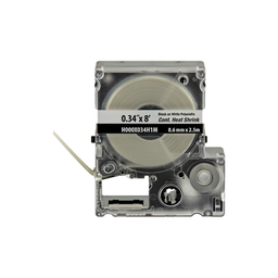 [H000X034H1M] Casete de Etiquetas de Poliolefina de Cinta Continua, Tubo Termocontráctil, 8.6 mm (0.34 Pulgadas) de Ancho y 2.4 Metros (7.87 Pies) de Largo, Para Cables de 1.5 a 4.8 mm (18-12 AWG) de Diámetro, Color Blanco | H000X034H1M