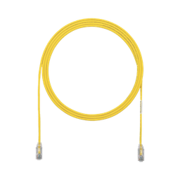 [UTP28SP1YL] Cable de Parcheo TX6, UTP Cat6, Diámetro Reducido (28AWG), Color Amarillo, 0.3 Metros (1 Pie) | UTP28SP1YL