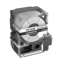 [C195X040Y1M] Casete de 125 Etiquetas no Adhesivas, Para Placas de Pared Face Plate, Identificación de 1 Puerto, Color Blanco | C195X040Y1M