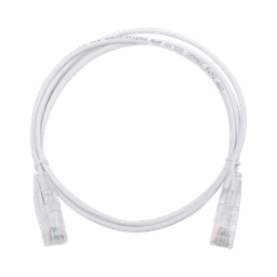 [LP-UT6-100-WH28] Cable de Parcheo Slim UTP Cat6 - 1 Metro (3.28 Pies), Blanco, Diámetro Reducido (28 AWG) | LP-UT6-100-WH28