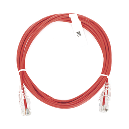[LP-UT6-300-RD-28] Cable de Parcheo Slim UTP Cat6 - 3 Metros (9.84 Pies) Rojo Diámetro Reducido (28 AWG) | LP-UT6-300-RD-28
