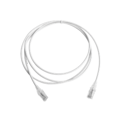 [MC6-07-02-28B] Patch Cord MC6 Modular Cat6 UTP, CM/LS0H, 2.13 Metros (7 Pies), Color Blanco, Diámetro Reducido (28AWG), Versión Bulk (Sin Empaque Individual) | MC6-07-02-28B
