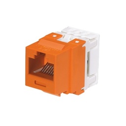 [NK688MOR] Conector Jack Estilo 110 (de Impacto), Tipo Keystone, Categoría 6, de 8 Posiciones y 8 Cables, Color Naranja | NK688MOR