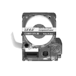 [C200X100YJM] Casete de 140 Etiquetas Adhesivas, Para Identificación de Marcadores de Cable, Rack o Gabinetes, 50.8 x 25.4 mm (2 x 1 Pulgadas), Color Blanco | C200X100YJM