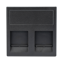 [SM-2-KEY-G] Módulo Color Grafito con 2 Espacios para Jack Keystone con Guardapolvo para las Cajas de Escritorio Ofiblock y Teleblock / (KB76/14) | SM-2-KEY-G