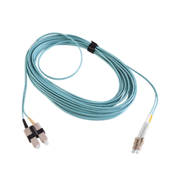 [FJ2-LCSC5L-10AQ] Jumper de Fibra Óptica Multimodo 50/125 XGLO OM3, LC-SC Duplex, OFNR, Color Aqua, 10 Metros (32.81 Pies) | FJ2-LCSC5L-10AQ