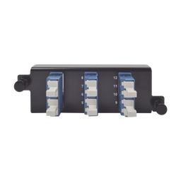 [PPM-F-LCU12-01] Placa Acopladora de Fibra Óptica Plug and Play, Con 6 Conectores LC Duplex (12 Fibras), Para Fibra Monomodo, Azul | PPM-F-LCU12-01