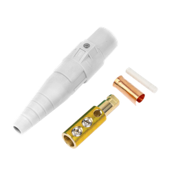 [EP-CAMLOCK-400A-M-WHITE] Conector Macho Camlock / 400 Amperes / 600V AC / Sección Cable 50-95 mm² / Abrazadera Compresión / Plástico Ingeniería / Múltiples Colores | EP-CAMLOCK-400A-M-WHITE