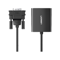 [50945] VGA Macho / Salida: HDMI Hembra / Resolución de 1080P@60Hz / Puerto Estéreo de 3.5 mm / Plug and Play, Sin Controlador / Longitud del Cable 15 cm (5.91 Pulgadas). / Incluye Cable de Alimentación USB / Incluye Cable de Audio de 3.5mm. | 50945