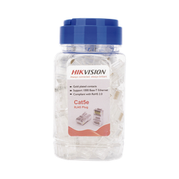[DS-1M5EUA-30U] Bote con 100 Piezas de Plug Modular RJ45 / Cat 5e / Chapado en Oro a 30 Micras / Sin Blindaje / Fácil Instalación / Uso Interior / Soporta Norma TIA-568B / Cumple con RoHS 2.0 | DS-1M5EUA-30U