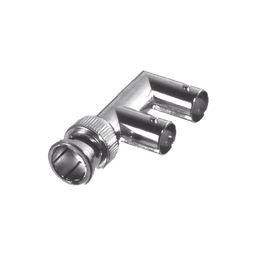 [RFB-1730-3] Adaptador Triple en F para 75 Ohm, de Conector BNC Macho a Doble BNC Hembra, Níquel/ Oro/ Delrin. | RFB-1730-3