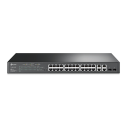 [TL-SL2428P] Switch PoE+ JetStream SDN Administrable 24 puertos 10/100 Mbps + 2 puertos 10/100/1000 Mbps (Uplink) + 2 puertos SFP (combo 2 RJ45 10/100/1000 Mbps), 250W, administración centralizada OMADA SDN | TL-SL2428P