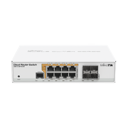 [CRS112-8P-4S-IN] Cloud Router Switch Administrable L3, 8 puertos 10/100/1000 Mbps c/PoE Pasivo ó 802.3af/at, 4 Puertos SFP | CRS112-8P-4S-IN