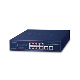 [FSD-1008HP] Switch de Escritorio de 8 Puertos 10/100TX 802.3at PoE+ / 2 Puertos 10/100TX / 120W PoE Budget / Modos Standard, VLAN y Extendido / Distancia Extendida Hasta 250m | FSD-1008HP
