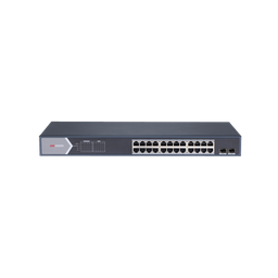 [DS-3E1526P-SI] Switch Gigabit PoE+ / Administrable / 24 Puertos 1000 Mbps PoE+ / 2 Puertos SFP / Configuración Remota desde Hik-PartnerPro / PoE Extendido 250 Metros / 370 Watts | DS-3E1526P-SI