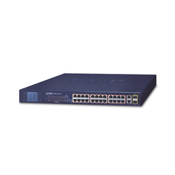 [FGSW-2622VHP] Switch No Administrable 24 Puertos PoE 10/100 802.3af/at, 2 Combo TP/SFP Gigabit y Pantalla LCD para Monitoreo y Configuración Básica de PoE, Hasta 300 Watts | FGSW-2622VHP