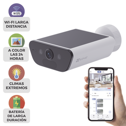 [CS-CB5/4K] Camara de Bateria con Panel Solar Integrado / 4K Resolucion / WI-FI 6 / Vision Nocturna / Detección Humana y de Vehiculos / Batería de 10400 MAH / IP65 | CS-CB5/4K