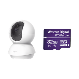 [TAPOC200/WD32] Kit de Cámara IP Wi-Fi / Incluye 1 Pieza Modelo TAPOC200 / 2 Megapixel / Audio Doble Vía /  Utiliza La App Tapo / 1 Memoria Micro SD Modelo  Mod WD32MSD | TAPOC200/WD32