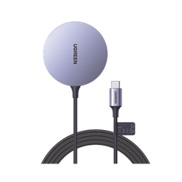 [30233] Cargador Inalámbrico Magnético | 15W | Tecnología Magsafe | Qi | Certificado MFM | Modulo de Carga Original | Carga Rápida | Fuerte Absorción Magnética | Cable de Nylon Trenzado | 1.5 metros | Multi Protecci&o | 30233