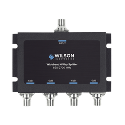 [850-036] Divisor de potencia de 4 vías para la distribución de señal a dos antenas de servicio | 6 dB de pérdida por puerto | Conectores F hembra | 850-036