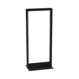 [EI-RL-5524-DR] Rack de 2 Postes (Doble Perforación), Estándar 19", 24 Unidades, Fabricado en Acero, Base "L" para Anclar a Piso. | EI-RL-5524-DR