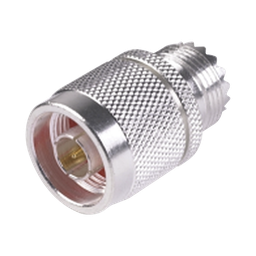 [RFN-1035-1] Adaptador en Línea, de Conector N Macho a UHF Hembra (SO-239), Plata/ Oro/ Teflón. | RFN-1035-1