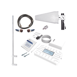 [EP-5G-PBT-PLUS] Kit PLUS de Amplificador de Señal Celular 5G / Penta Banda / Soporta 2G, 3G, 4G y 5G / Compatible con TELCEL, AT&T, MOVISTAR y OMV / Cobertura hasta 250 m2 / Incluye Antenas, Jumpers coaxiales y mástil. | EP-5G-PBT-PLUS