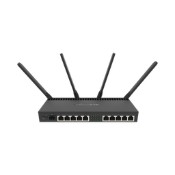 [RB4011IGS+5HACQ2HND-IN] Router con Wi-Fi 4x4 MU-MIMO, hasta 2 watts de potencia, antenas de 3 dBi, 10 puertos Gigabit, 1 Puerto SFP+ | RB4011IGS+5HACQ2HND-IN