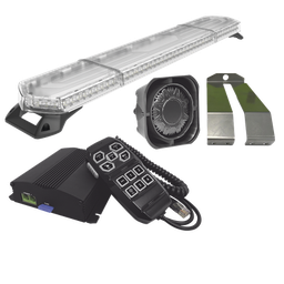 [KITMETEORO] Kit de Sirena, Bocina y Torreta de 48", Con 96 LEDs, Ambar, Ideal para equipar unidades de seguridad privada, minería e industria | KITMETEORO